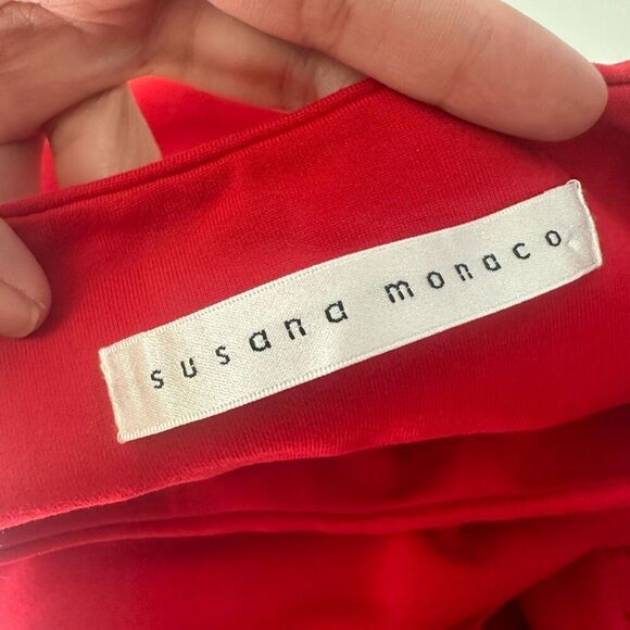 Susana Monaco Red Lycra Blend Stretchy Halter Tank Top size Medium - Picture 5 of 7